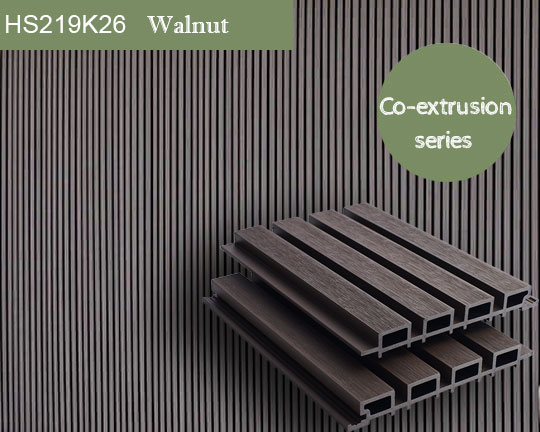 wpc slatted cladding HS219K26 Walnut color - HOSUNG WPC Composite