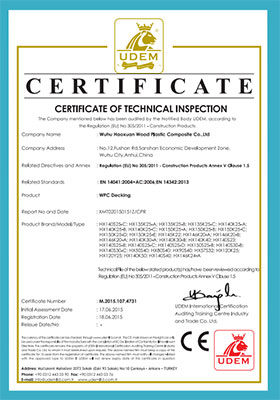 hosung certificate 1 - HOSUNG WPC Composite
