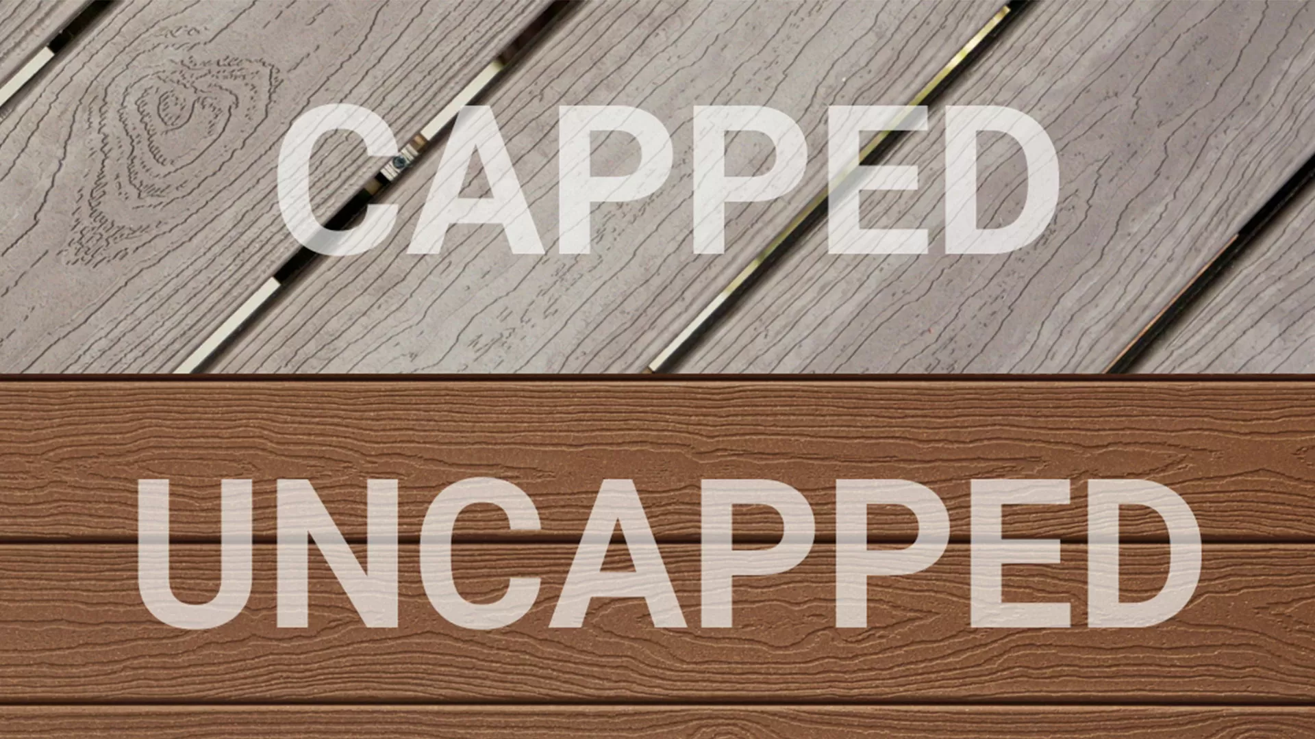 Uncapped-vs-capped composite decking