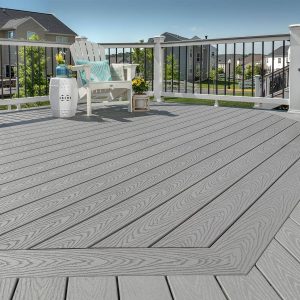 trex select pebble grey decking - HOSUNG WPC Composite Trex decking manufacturer 2. Madera Compuesta (WPC) Los pisos de madera compuesta, o WPC (Wood Plastic Composite), son una mezcla de madera reciclada y plástico. Este material combina lo mejor de ambos mundos: la apariencia de la madera natural y la durabilidad del plástico.