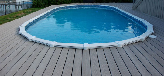 composite decking around above ground pool